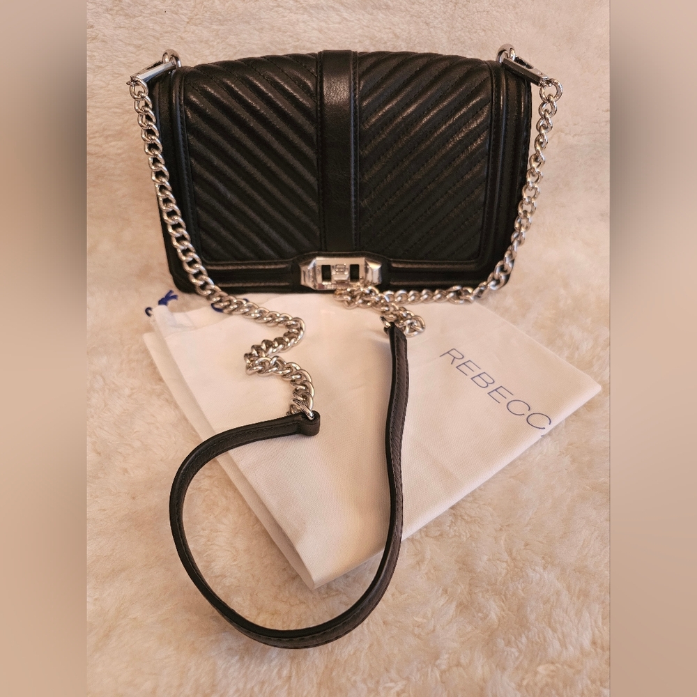 Rebecca Minkoff Love Chevron Quilted Crossbody Bag With Dust Bag
